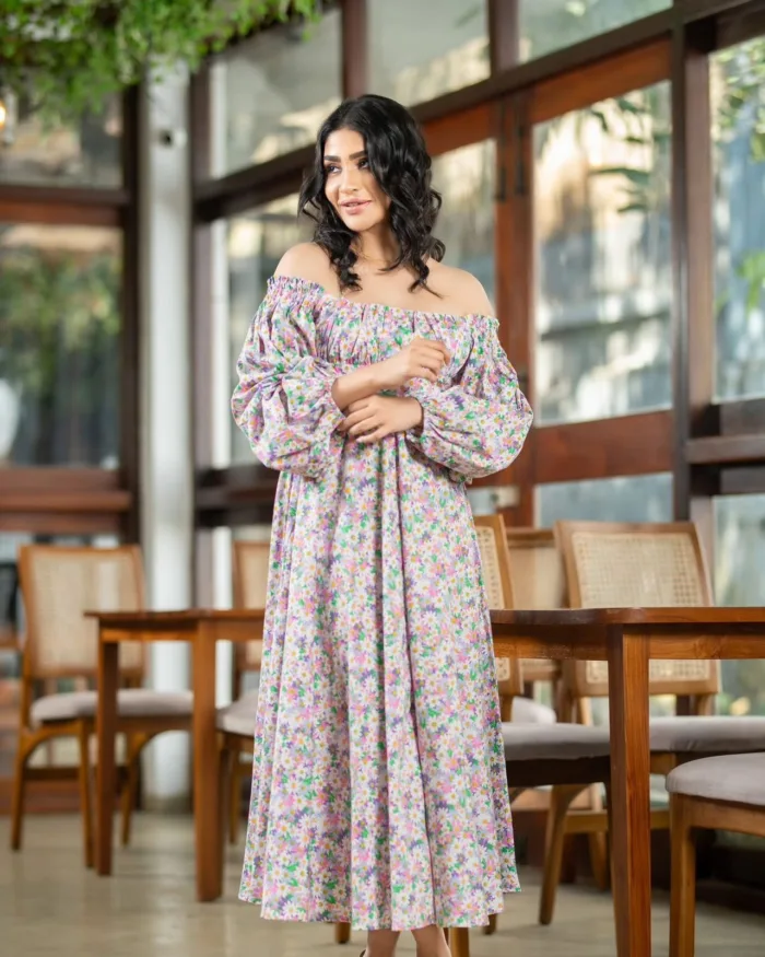 Balloon Sleeve Dress - Image 1